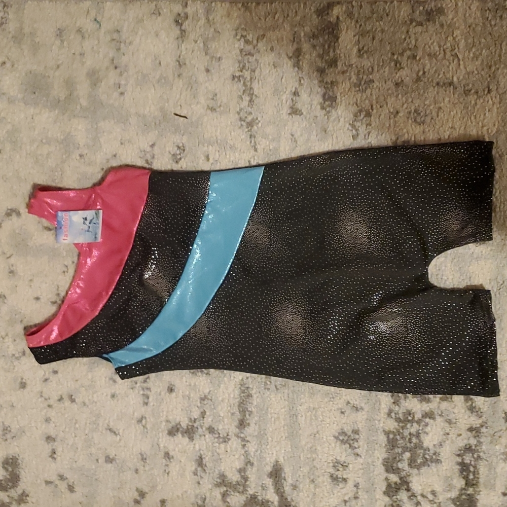 Girls Gymnastics Leotard with built in shorts, sparkly, cute design